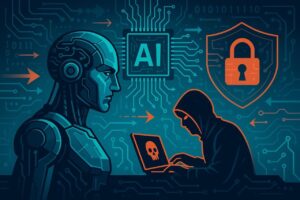 Czy sztuczna inteligencja może być zar&oacute;wno napastnikiem, jak i obrońcą? Zobacz, jak AI zmienia cyberbezpieczeństwo w 2025 roku.