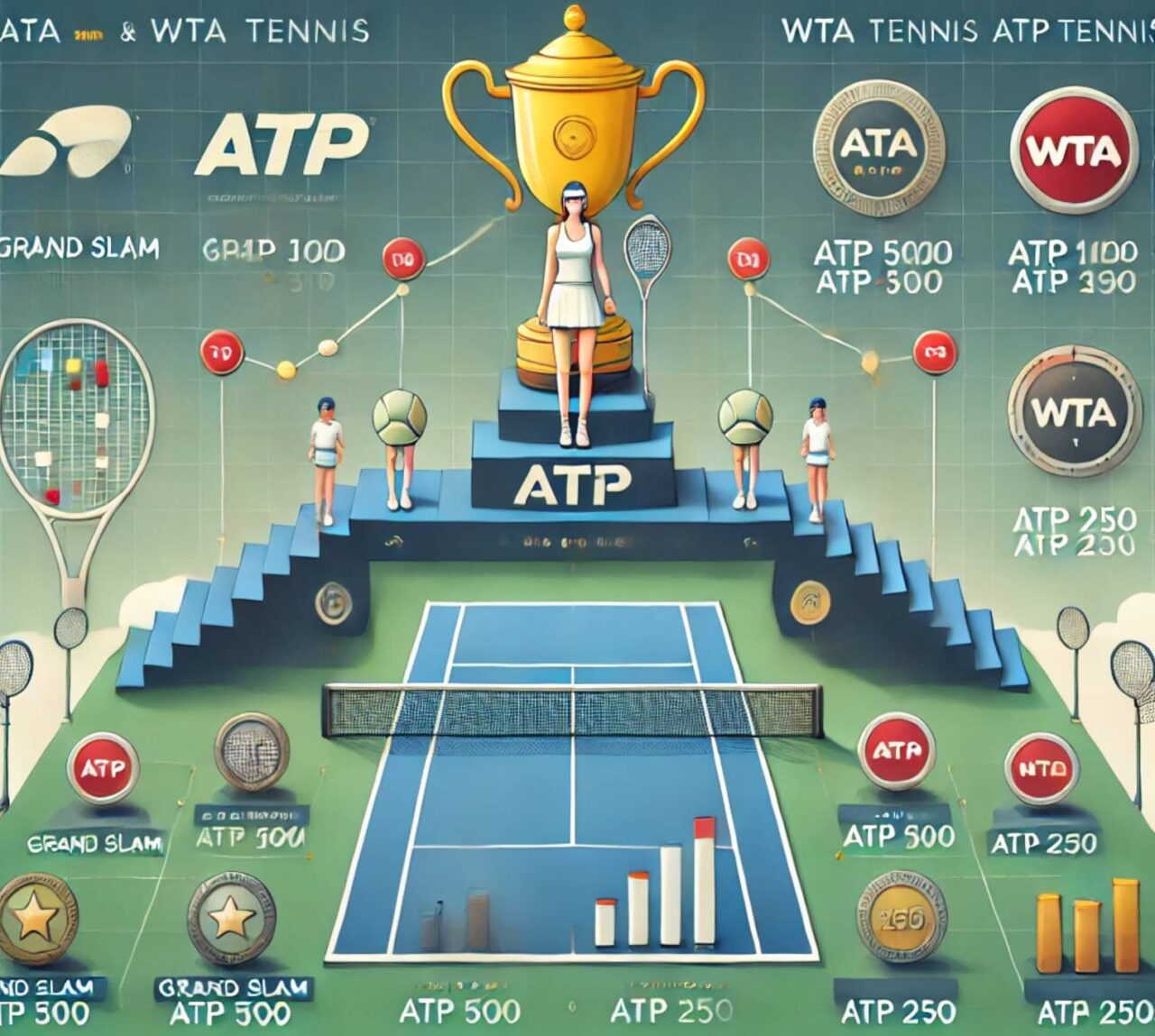 Система ранжирования теннисистов: ATP, WTA, очки, турниры, расчеты, влияние на карьеру, обновления, понижения, ведущие игроки, таблицы.