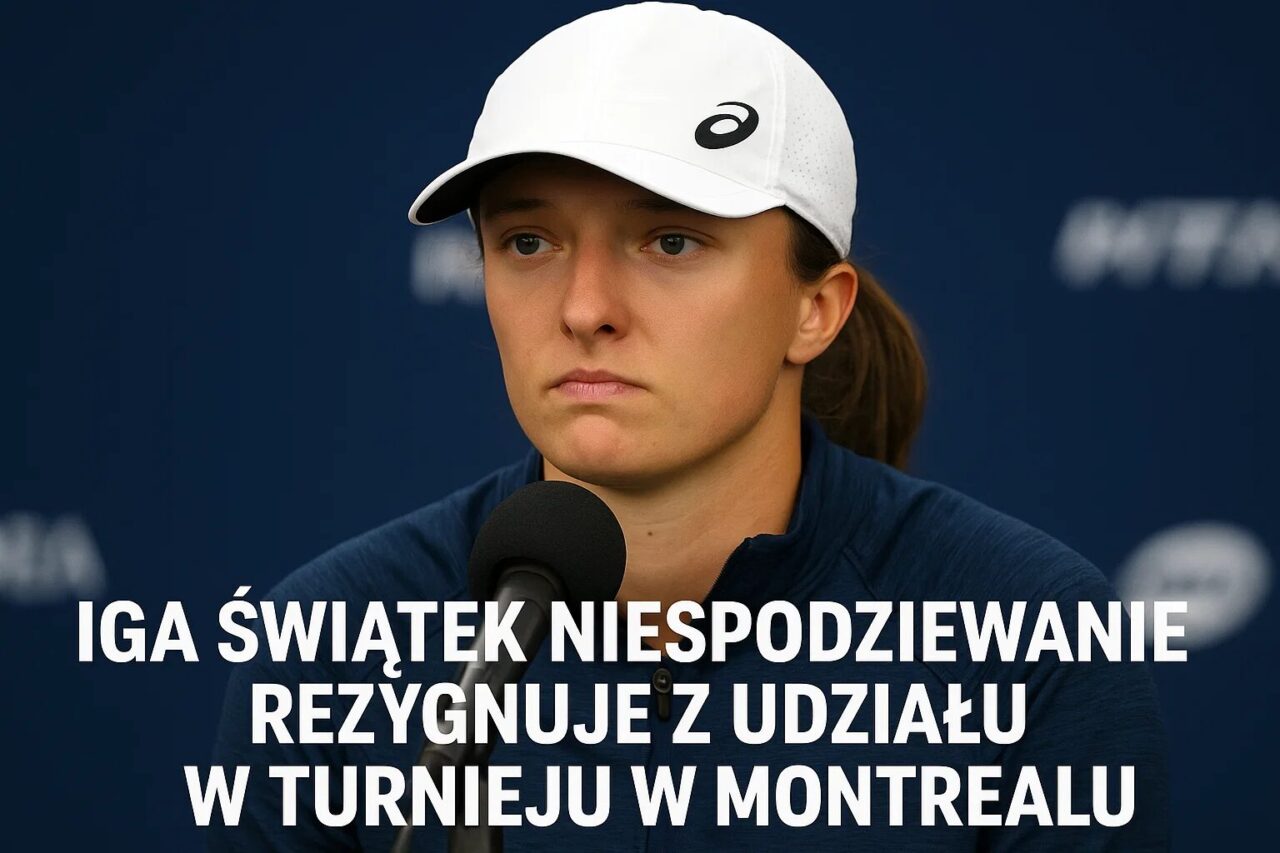 Liderka rankingu WTA, Iga Świątek, ogłosiła rezygnację z udziału w turnieju w Montrealu 2025. Powodem jest przemęczenie i zalecenia medyczne.