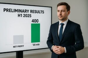 XTB opublikowało wstępne wyniki za I p&oacute;łrocze 2025 roku. Zysk netto przekroczył 403 mln zł, a liczba nowych klient&oacute;w wyniosła ponad 206 tys. Poznaj szczeg&oacute;ły raportu i reakcje rynku.