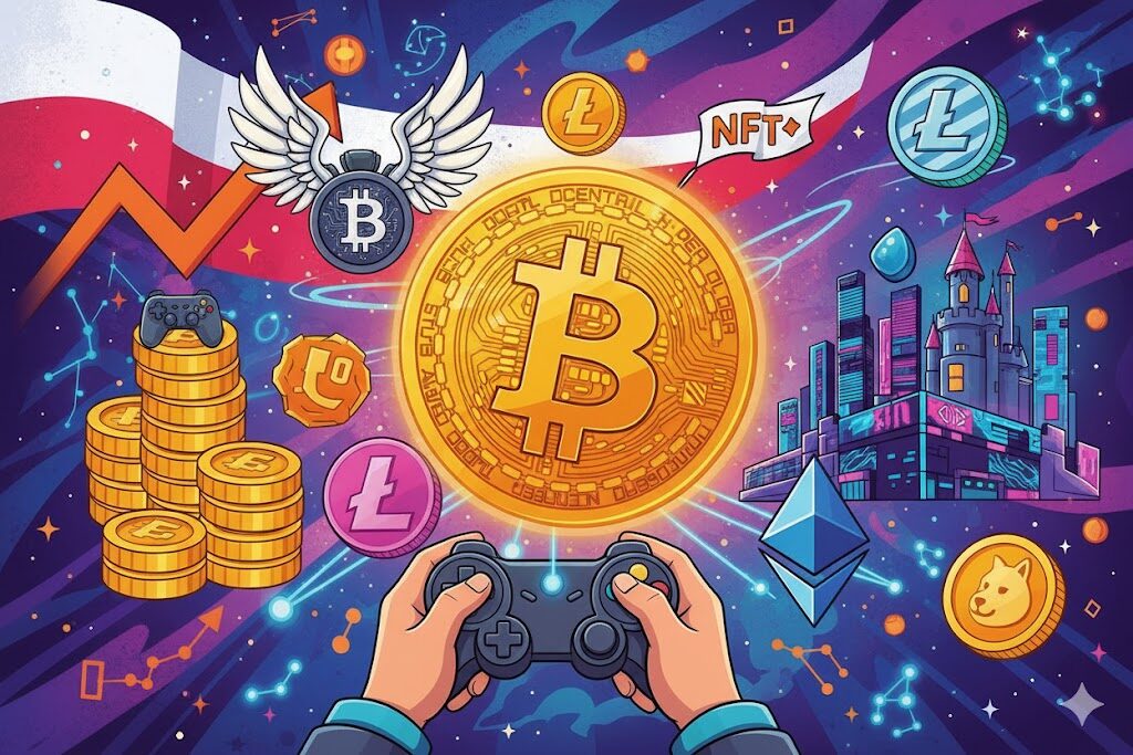 Kryptowaluty w polskim gamingu: Play-to-Earn, NFT i blockchain zmieniają rynek gier wideo w Polsce w 2025 roku.