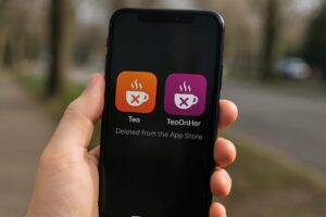 Apple usunęła aplikacje Tea i TeaOnHer z App Store z powodu naruszenia prywatności, moderacji treści i wycieków danych, mimo 5 mln $ przychodu Tea.