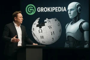 Elon Musk uruchamia Grokipedię z 885 000 artykułami generowanymi przez sztuczną inteligencję. Eksperci alarmują: plagiaty, błędy i brak redakcyjnej kontroli.