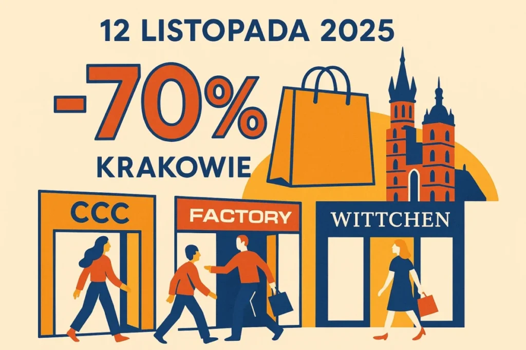 Promocje 12 listopada 2025 w Krakowie – rabaty do 70% w CCC, Factory i Wittchen