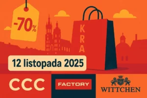 12 listopada 2025 &ndash; sprawdź najlepsze promocje w Krakowie. Rabaty do 70 % w CCC, Factory, Wittchen i Galerii Krakowskiej. Adresy sklep&oacute;w i godziny otwarcia.