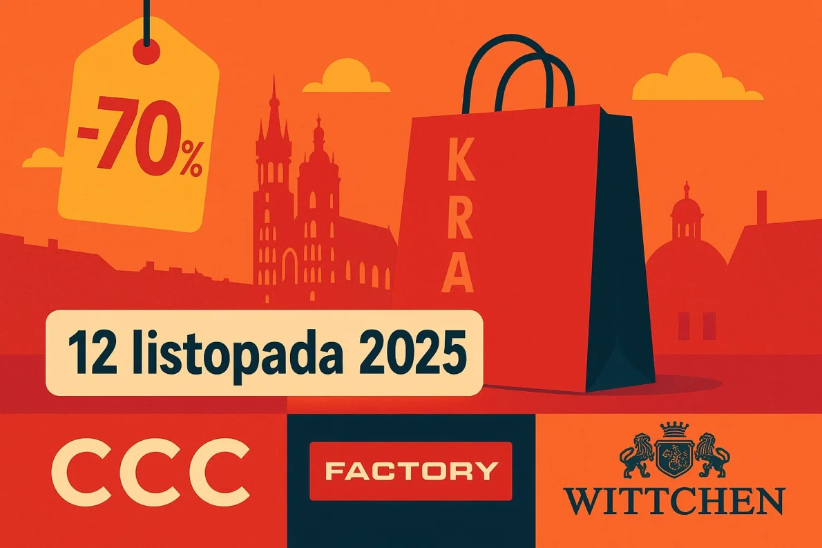 12 listopada 2025 – sprawdź najlepsze promocje w Krakowie. Rabaty do 70 % w CCC, Factory, Wittchen i Galerii Krakowskiej. Adresy sklepów i godziny otwarcia.
