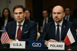 Polska zajmie miejsce RPA na szczycie G20 w 2026 r. Sekretarz stanu USA Marco Rubio potwierdził zaproszenie. Prezydent Karol Nawrocki weźmie udział. Polska ma gospodarkę bilionową.