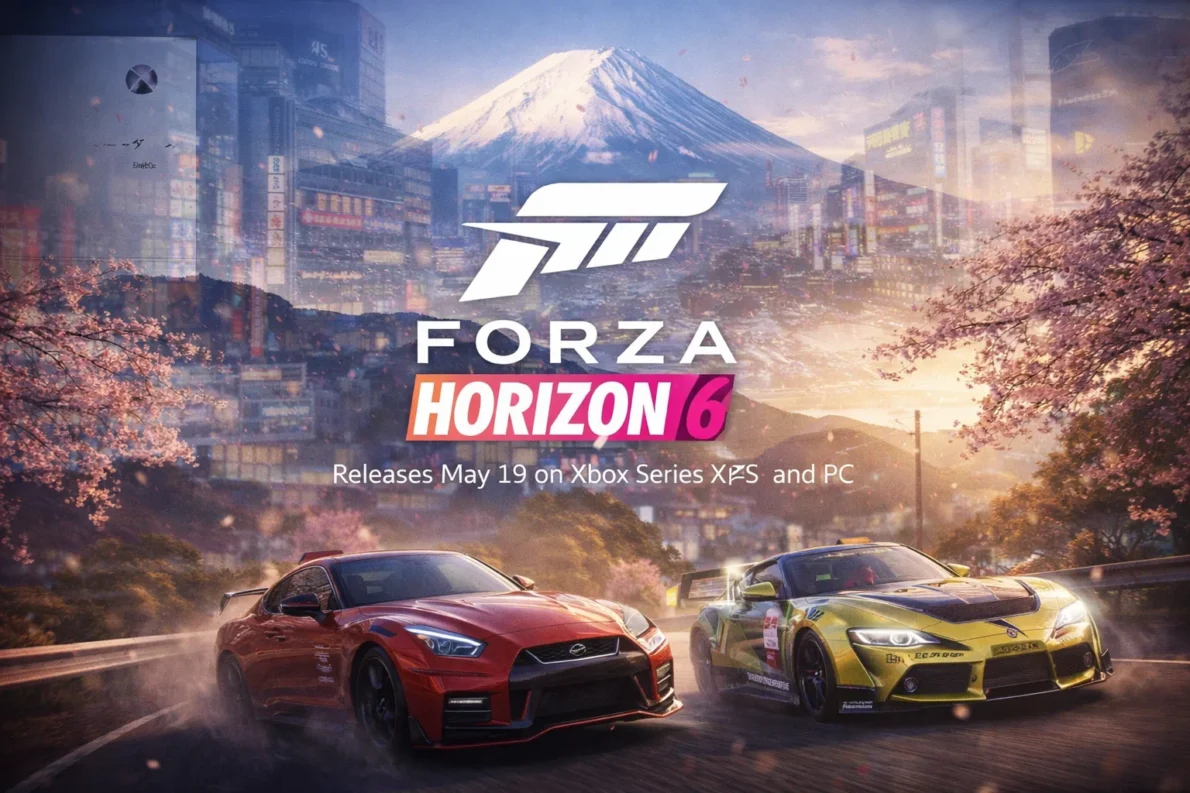 Forza Horizon 6 zadebiutuje 19 maja 2026 na Xbox Series X|S i PC. Early Access od 15 maja. Ponad 550 aut, Japonia i wydarzenia multiplayer.