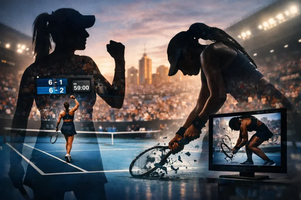 Elina Svitolina pokonała Coco Gauff 6:1, 6:2 w 59 minut na Australian Open (27 stycznia 2026). Transmisja zza kulis wznowiła debatę o prywatności tenisistek.