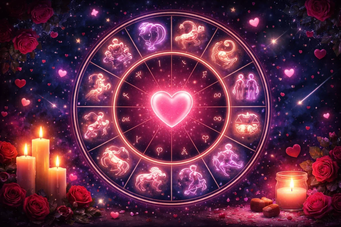 Miłosny horoskop 14 lutego 2026 dla wszystkich znaków zodiaku, rady zdrowotne, wpływ Księżyca i magnetycznych burz.