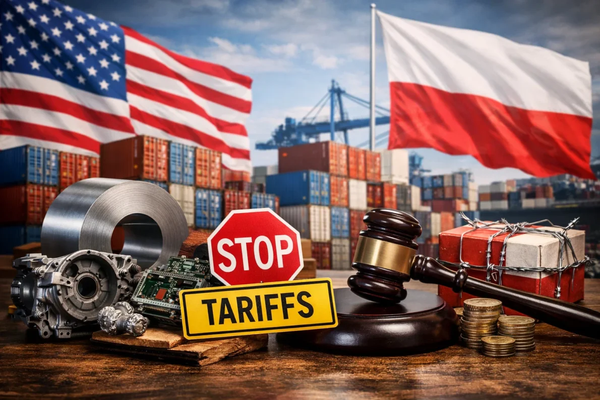 Amerykański Sąd Najwyższy unieważnił część ceł Trumpa. Nowa stawka 15% zmienia handel USA-UE, Polska w większości objęta wyłączeniami.