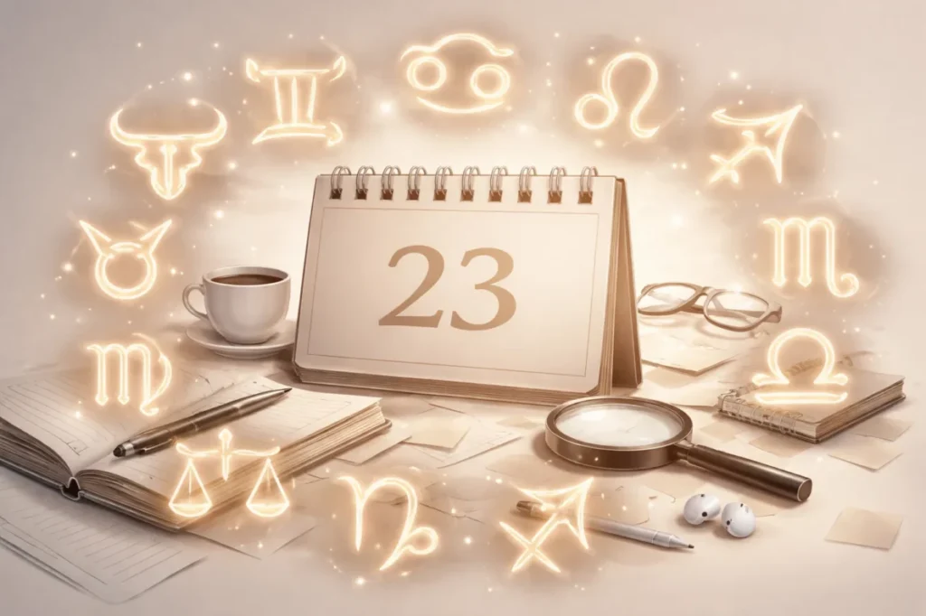 Horoskop na dziś 23 lutego 2026 dla Polski. Burze magnetyczne, wpływ Księżyca, zdrowie, praca i znaki zodiaku. Sprawdź prognozę dla Warszawy, Wrocławia i Krakowa.