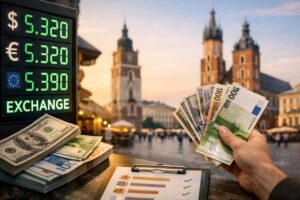 Znajdź najtańsze kantory w Krakowie bez prowizji w 2026 roku. Sprawdzone lokalizacje na Wielopole i Sławkowskiej, kursy walut, porady ekspertów i ranking wymiany