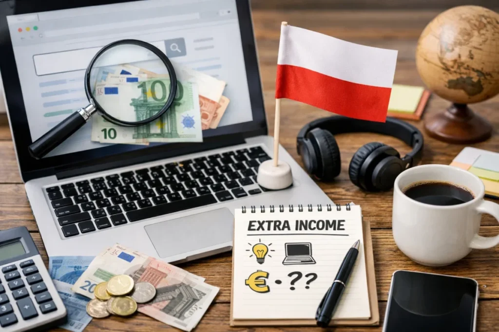 Dodatkowy dochód online w Polsce. Sprawdź jak znaleźć pracę zdalną w Warszawie i Krakowie, najlepsze platformy freelancerskie, zarobki w internecie, prowizje serwisów oraz podatki od pracy online.
