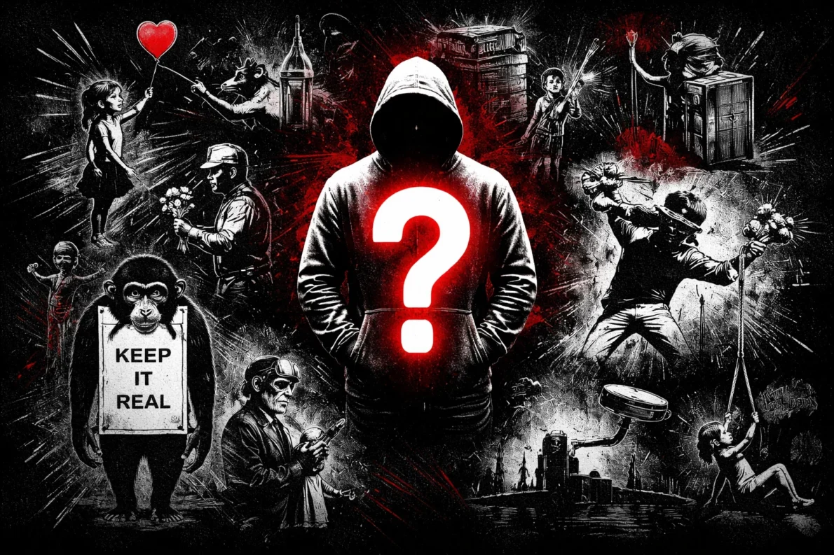 Kim jest Banksy i czy naprawdę nazywa się Robin Gunningham? Oto co wiadomo o tajemniczym artyście street artu, jego muralach w Londynie, Bristolu i na świecie oraz miejscach, gdzie można zobaczyć jego prace.