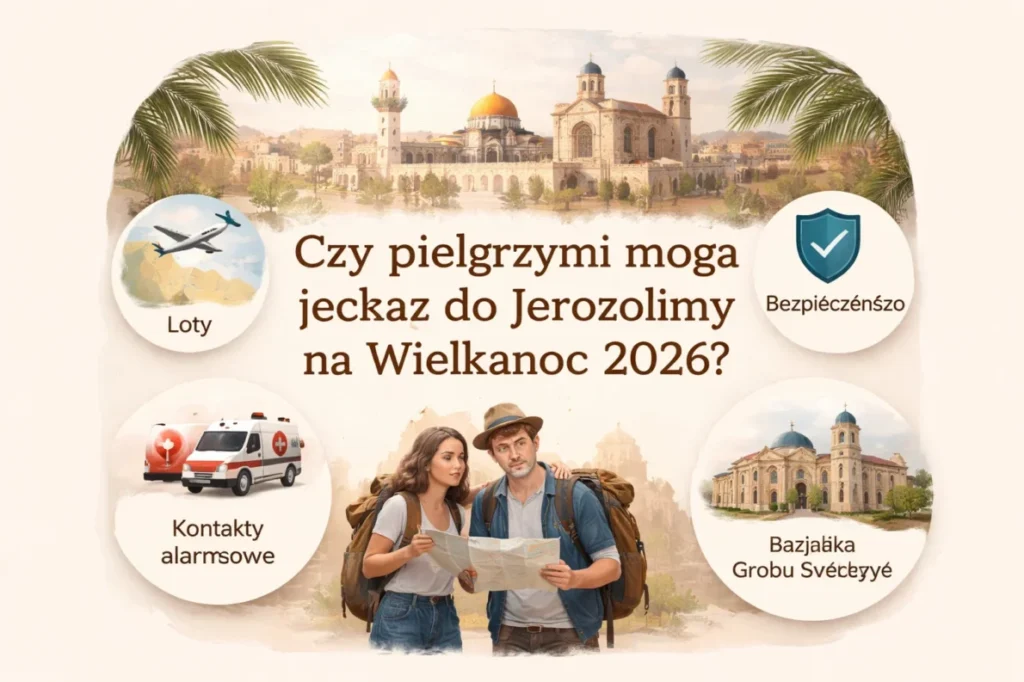 Czy pielgrzymi mogą jechać do Jerozolimy na Wielkanoc 2026? Sprawdź bezpieczeństwo, loty, ograniczenia, dostęp do Bazyliki Grobu Świętego i praktyczne wskazówki przed wyjazdem.