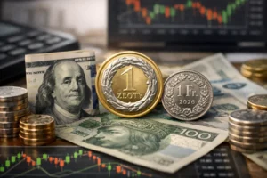 Złoty zyskał wobec franka i dolara w tygodniu 23&ndash;27 marca 2026. Szczeg&oacute;łowa analiza kurs&oacute;w NBP, wpływu na banki, kredyty i firmy oraz realnych koszt&oacute;w wymiany walut.