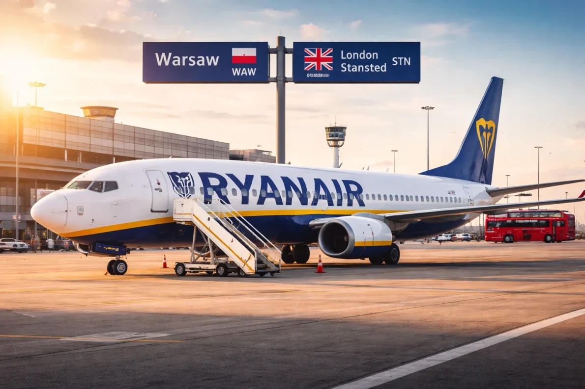 Nowe trasy Ryanair 2026: Glasgow do Warszawy i Londynu