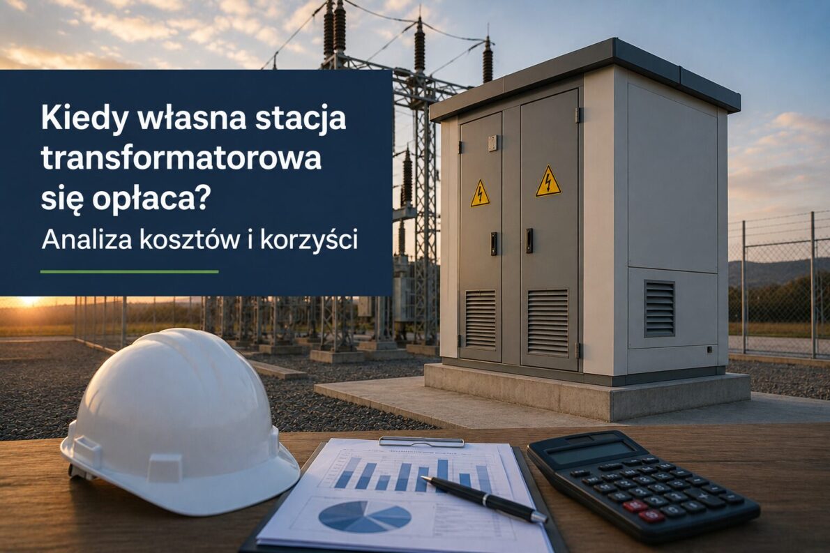 Kiedy własna stacja transformatorowa naprawdę się opłaca? Analiza kosztów, taryf B21, wynajmu stacji 630 kVA, BHP i oszczędności energii.