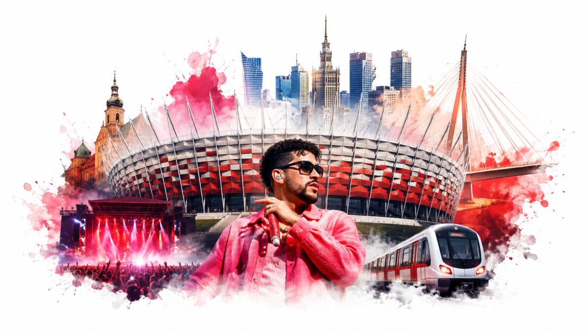Bad Bunny zagra 14 lipca 2026 na PGE Narodowym w Warszawie. Sprawdź godziny, ceny biletów, dojazd metrem, zasady wejścia i setlist. Kompletny przewodnik po koncercie w Polsce.