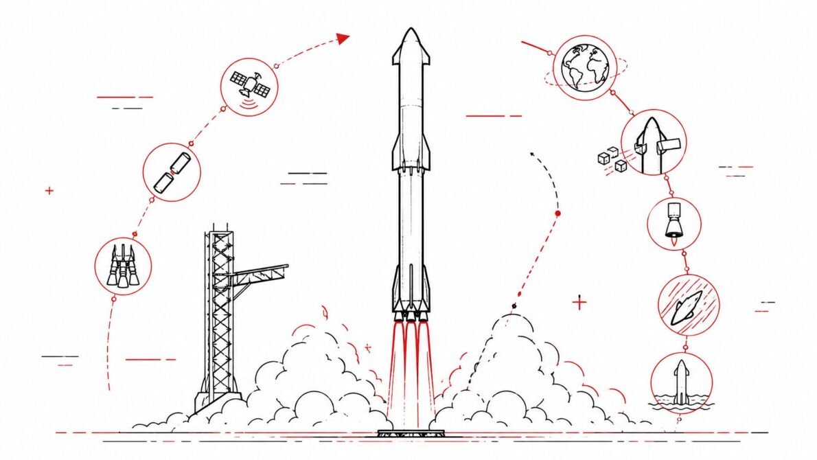 SpaceX przeprowadził lot Starship Flight 13 z Teksasu. Ship 40 rozmieścił 20 satelitów Starlink V3, ponownie uruchomił silnik Raptor i miękko wodował na Oceanie Indyjskim.